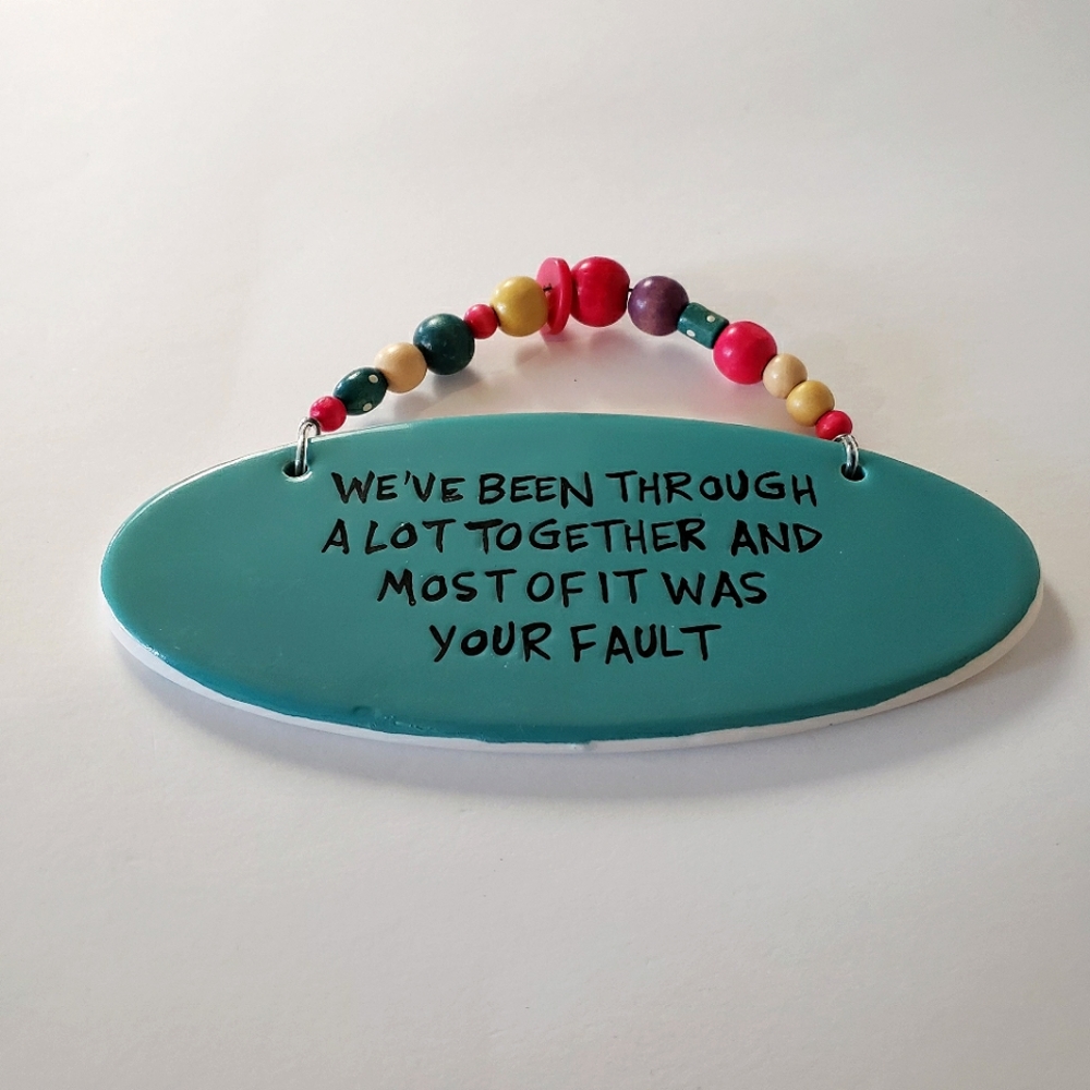 Tumbleweed Pottery Wall Art "Together" Gag Humor Gift Vtg - Picture 2 of 6